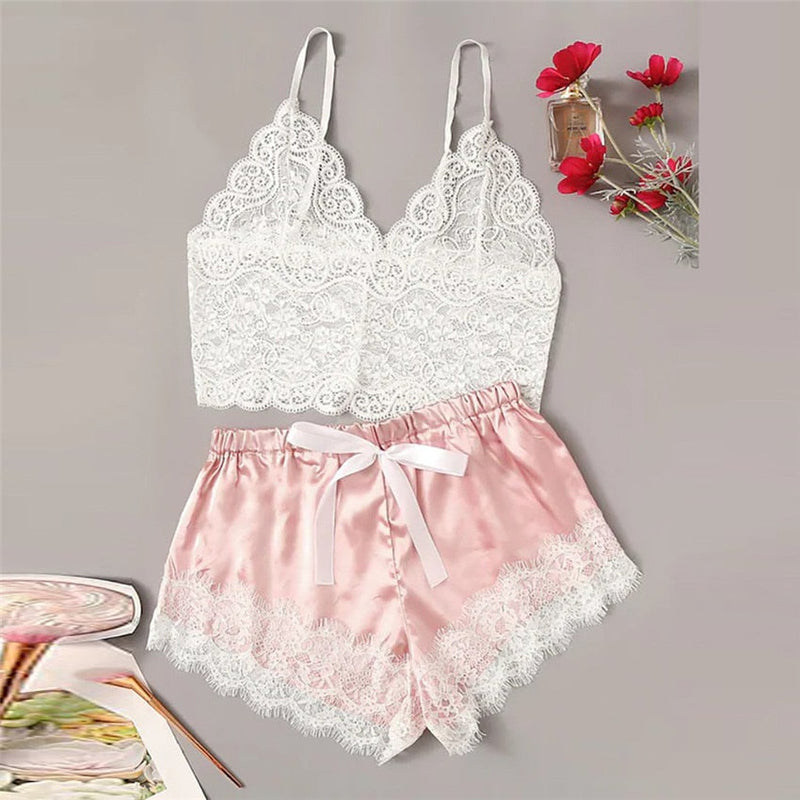 Pijama Feminino Satin Lace